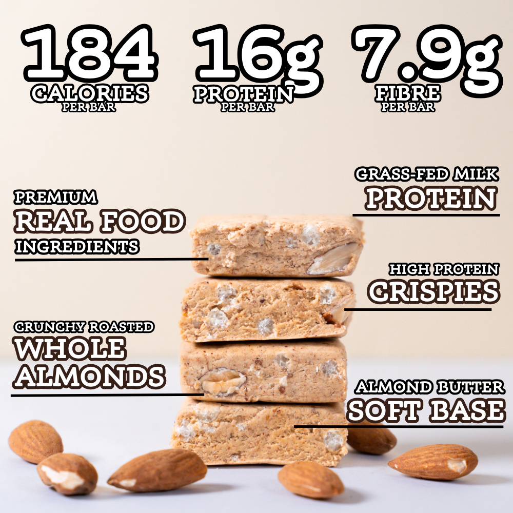 Almond Vanilla Protein Bar 50g x 12 bars nutrition panel